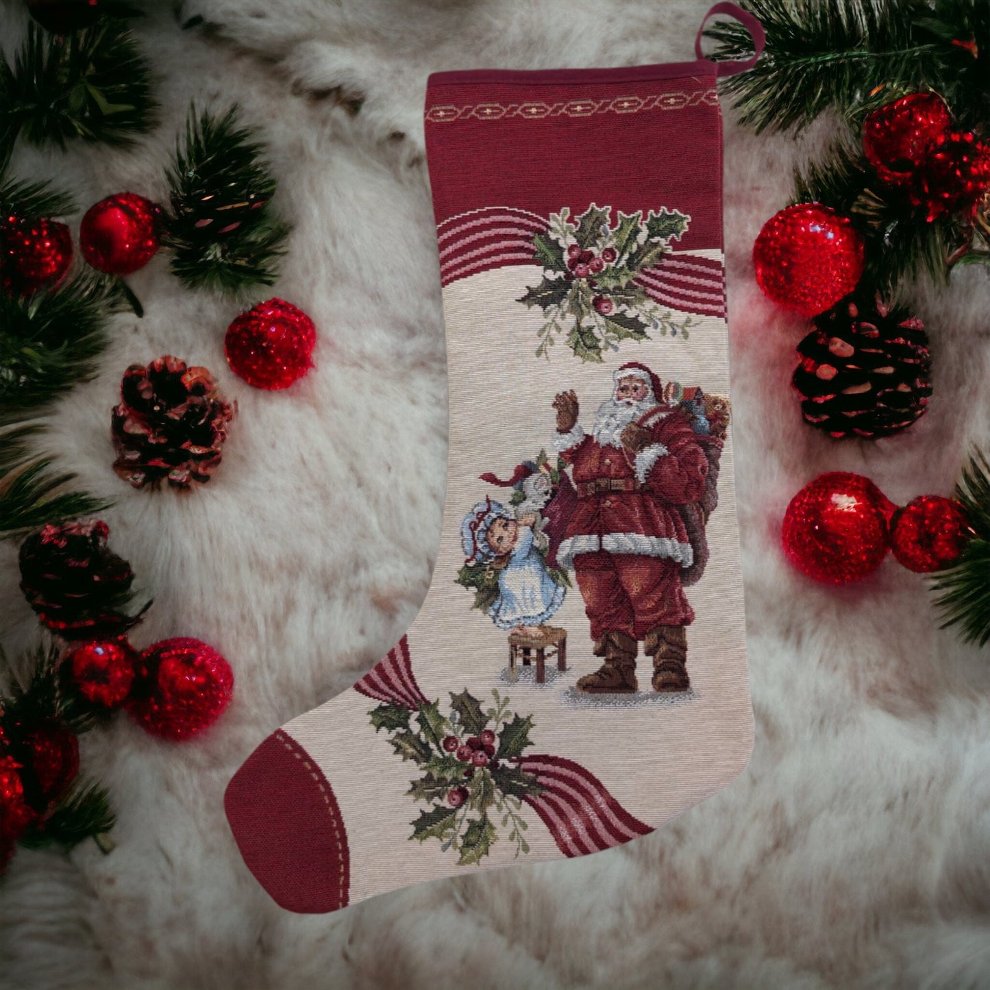 Calza natalizia BABBO NATALE, 43x29cm