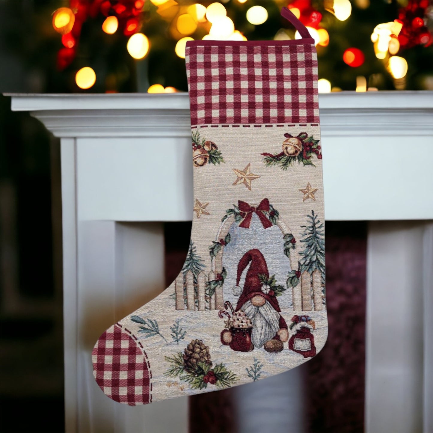 Christmas stocking CHRISTMAS GNOME, 43x29cm
