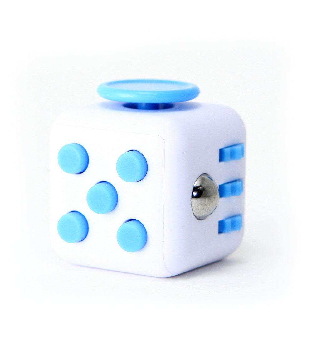 Fidget Cube 3x3 cm CLASSIC white/blue