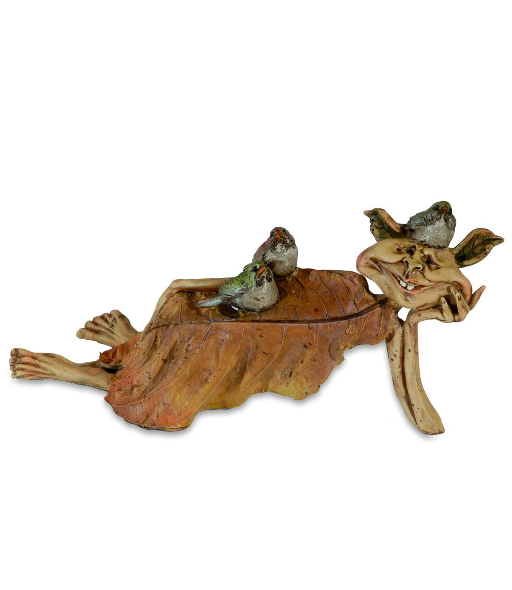 Nature Woodland Troll with bird, 20.5cm