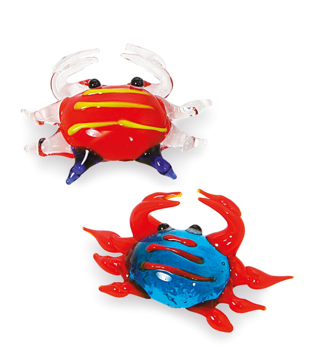Glass crab 2 assorted pieces