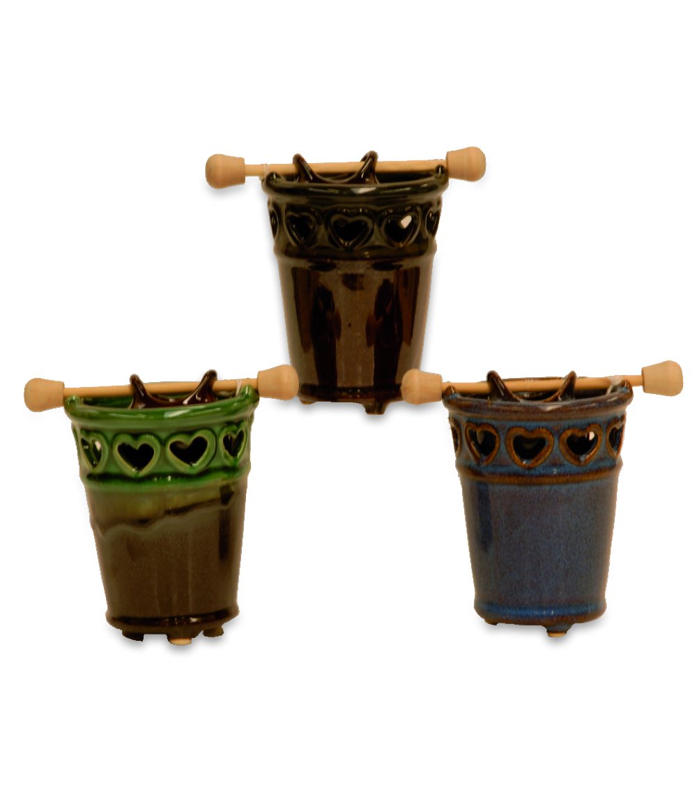 3 assorted ceramic essence burners
