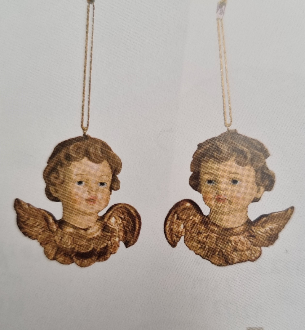 Nostalgia angels head 8cm 2 assorted
