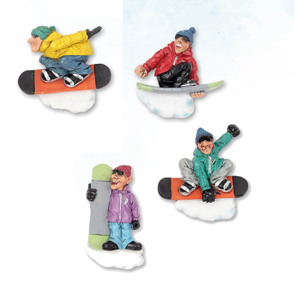 Funny Snowboard magnet, 12 pieces (3x4)
