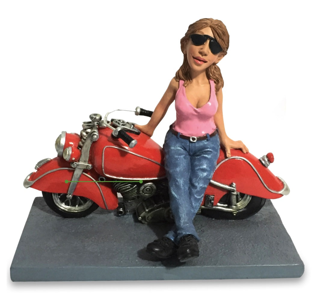 Figura Biker Woman 13x17cm, Funny Jobs