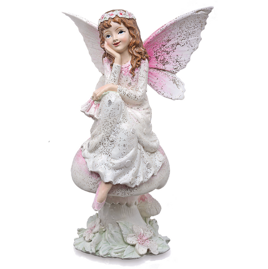 Dream Fairy seduta su fungo, 15cm