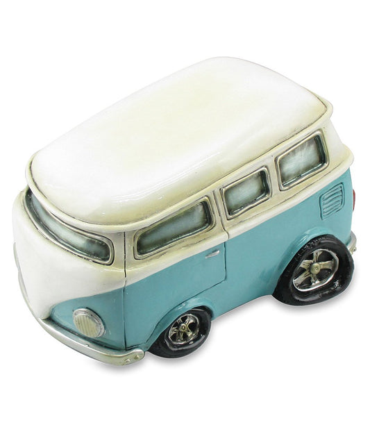 Funny Salvadanaio Furgone Kombi azzurro 18cm