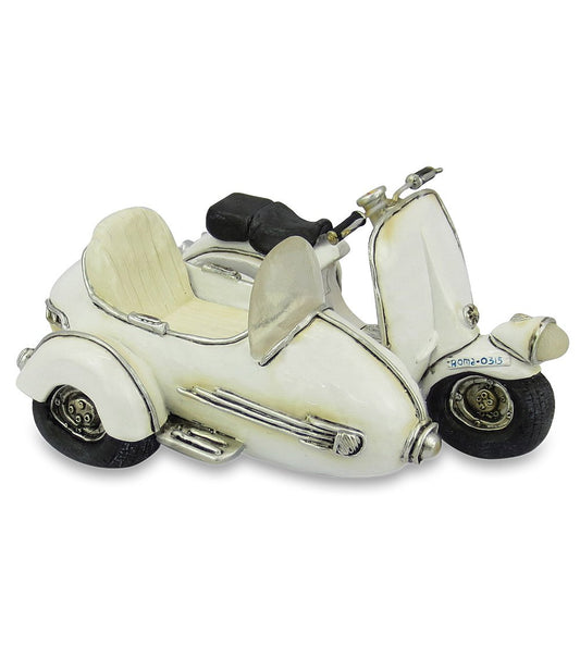 Funny Piggy Bank Vespa with White Sidecar 17cm