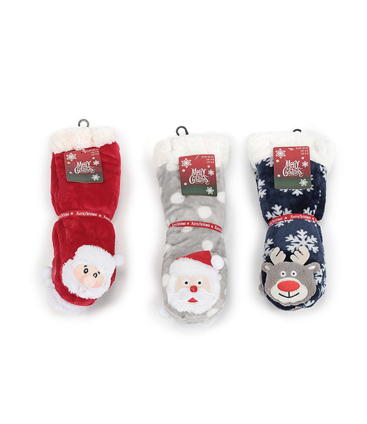 Christmas Kids Home Socks 3D 20/25+26/30+31/35 3 ass.
