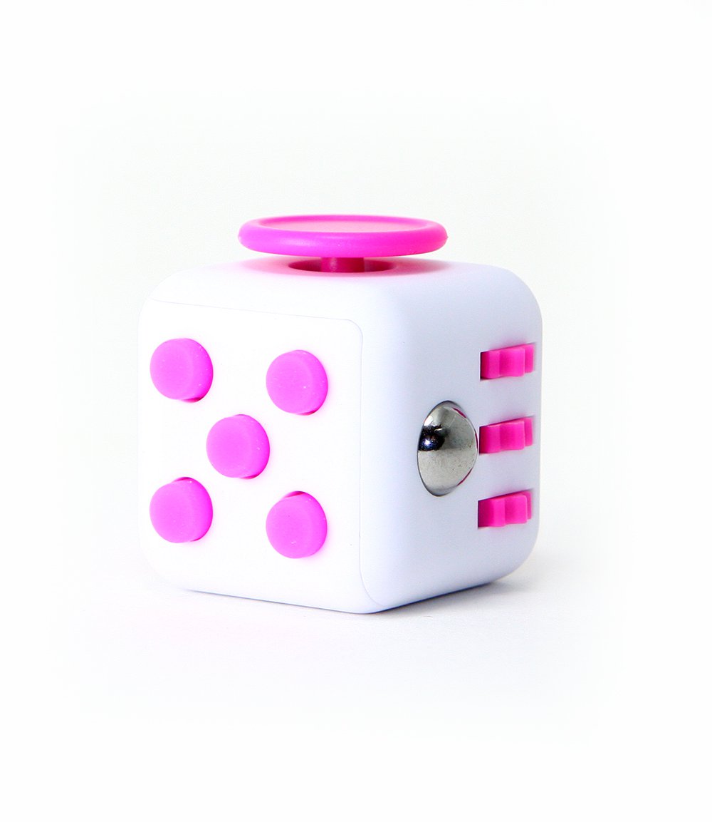 Fidget Cube 3x3 cm CLASSIC white/pink