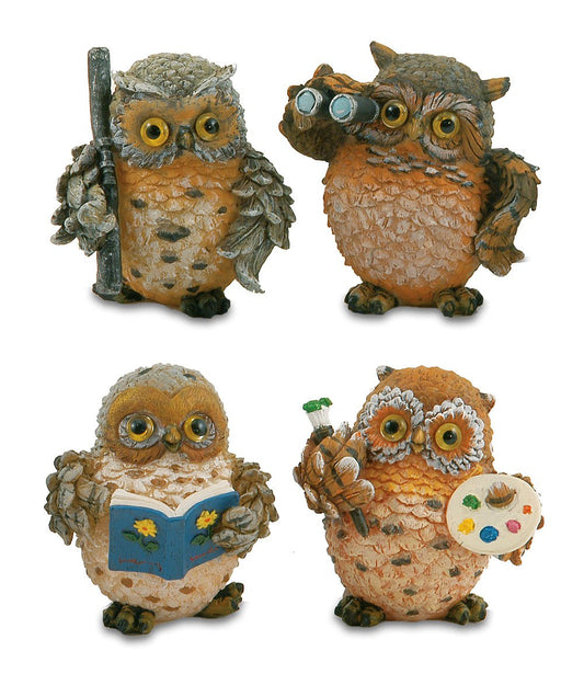 Gufi scacciaguai mestieri 8cm 4 assortiti
