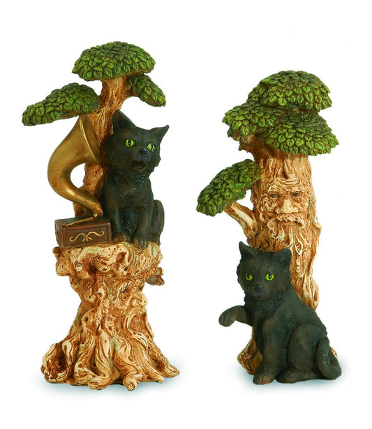 Middle Earth Dreams cat with tree 20cm 2 ass