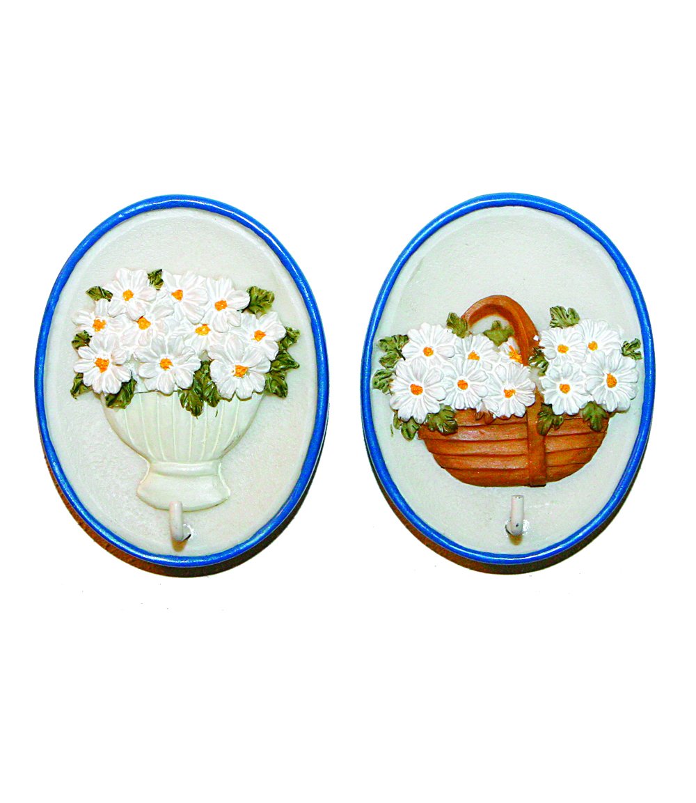Placchette fiori 1 gancio 4 ass. 8,5x7cm