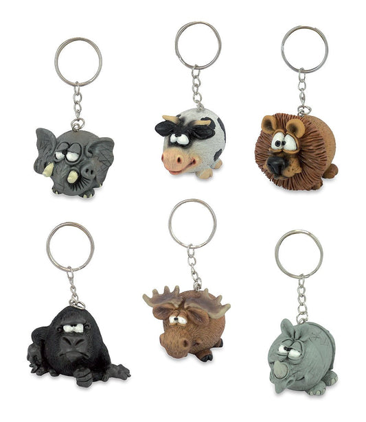 Funny Animal Collection Portachiavi 5cm, 12 pezzi
